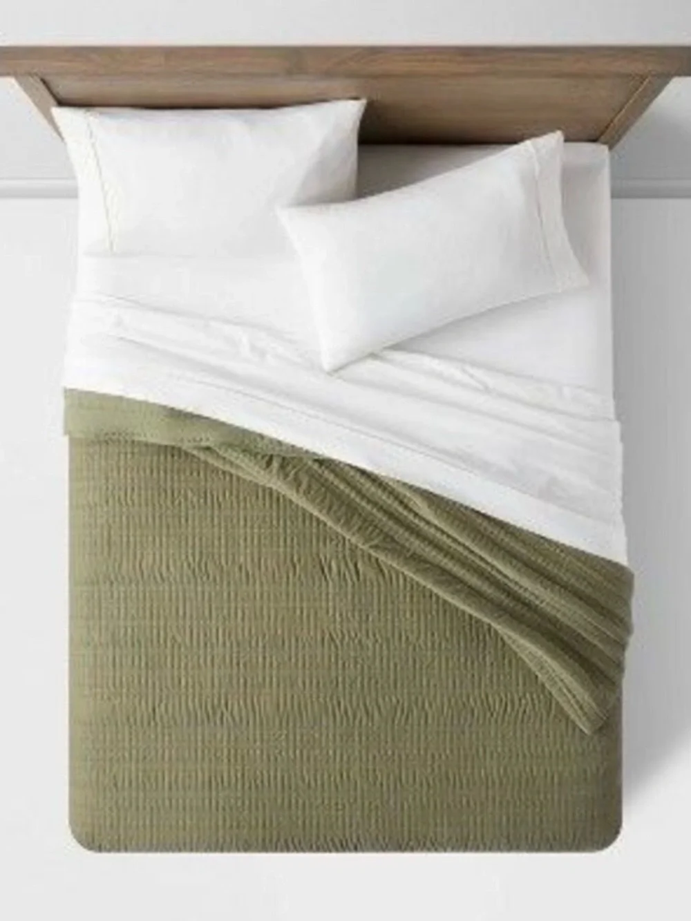 Threshold - Twin Lofty Velvet Quilt Green - Threshold Green